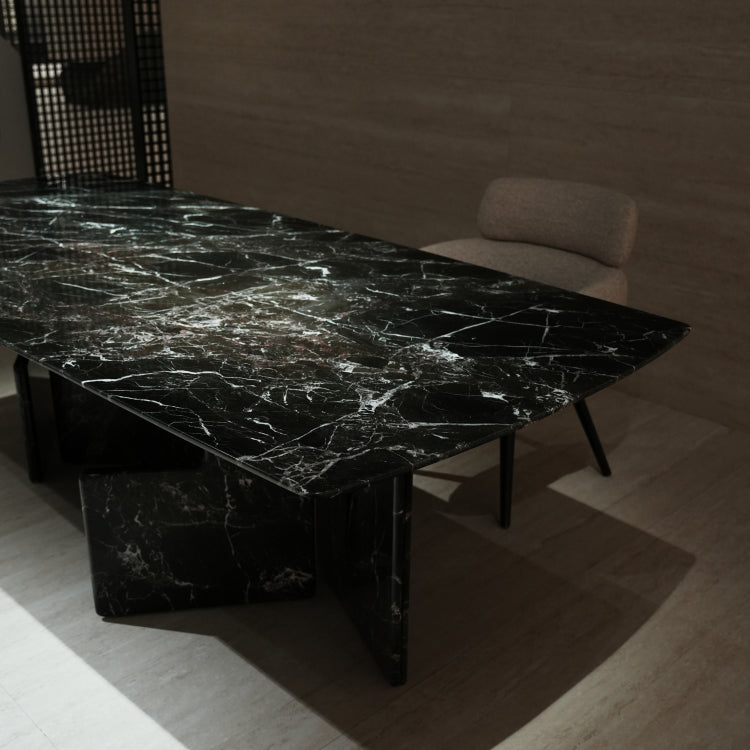 デザイナーズ天然大理石ダイニングテーブル グリーン天板の高級モダンクラフトスタイル250cm×110cm jrjj-6737