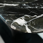 デザイナーズ 大理石ダイニングテーブル 天然石天板 ブラック＆ブラウン 高級モダンインテリア jrjj-6692