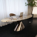 デザイナーズ 大理石ダイニングテーブル エレガントベージュ 天然石天板 高級ラグジュアリーモダン jrjj-6646