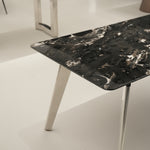 デザイナーズ 大理石ダイニングテーブル ブラック×ホワイト 天然石天板 高級モノトーンインテリア jrjj-6112