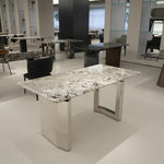 ラグジュアリー 天然大理石テーブル 黒×ゴールド調 ダイニングテーブル 高級モノトーンモダン デザイナーズダイニング180cm 160cm jrjj-6145