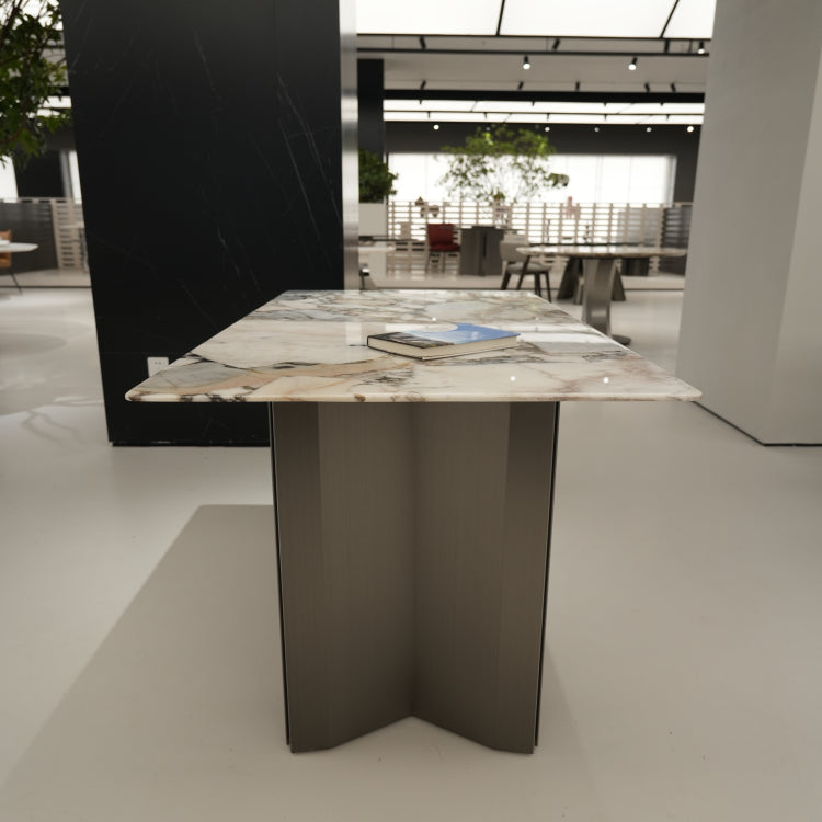 デザイナーズ 大理石ダイニングテーブル ナチュラルホワイト×ゴールド 天然石天板 高級ラグジュアリーモダン jrjj-6738