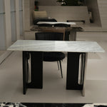 デザイナーズ 大理石ダイニングテーブル ナチュラルグレー 天然石天板 高級ラグジュアリーモダン jrjj-6386