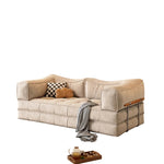 洗えるカバー仕様ソファ　レザー＆ファブリック選択可　北欧モダンデザインの3人掛けローソファ xmw-02