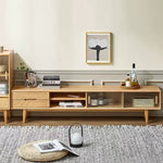 テレビ台 ナチュラル オーク材 キリ材 ガラス ysys-f8083-tvstand