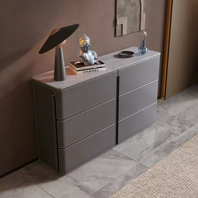 セラミック天板イタリアンモダンサイドボードサドルレザー調収納キャビネット hjl-2538