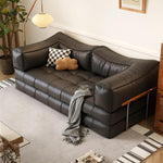 洗えるカバー仕様ソファ　レザー＆ファブリック選択可　北欧モダンデザインの3人掛けローソファ xmw-02