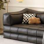 洗えるカバー仕様ソファ　レザー＆ファブリック選択可　北欧モダンデザインの3人掛けローソファ xmw-02