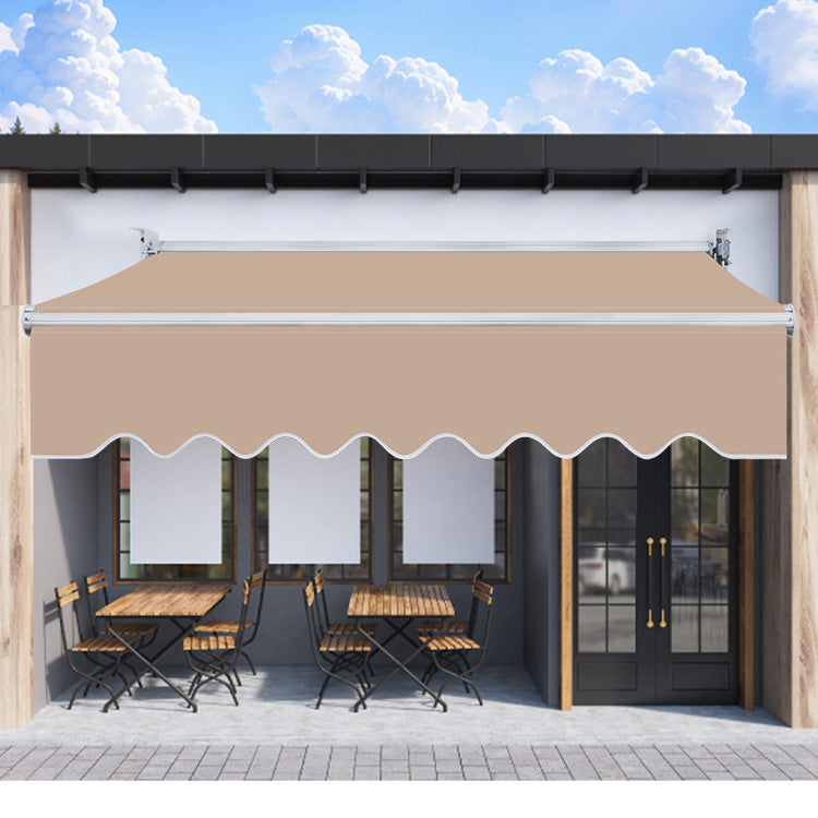 手動伸縮式オーニング 防水UVカット 折りたたみ 屋外テラス庭用サンシェード 0001-Awning