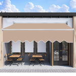 手動伸縮式オーニング 防水UVカット 折りたたみ 屋外テラス庭用サンシェード 0001-Awning