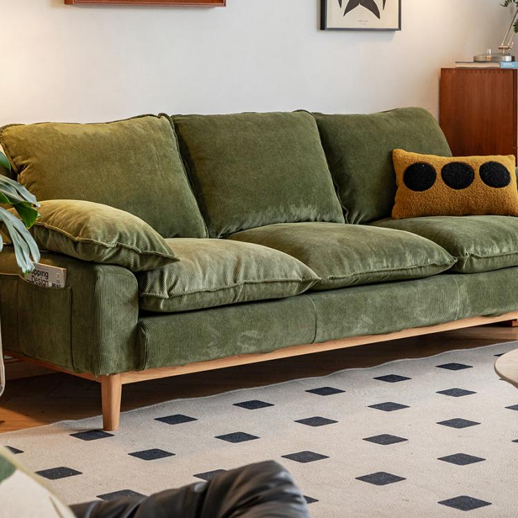 ソファー グリーン グレー ブルー イエロー ベージュ コーデュロイ チェリー xbjj-qqsf-sofa
