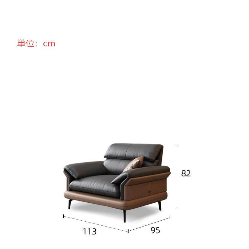 【在宅ソファ】パイン材質×シリコンフィル×ダウン×合成皮革の高級ソファー hzh-1351
