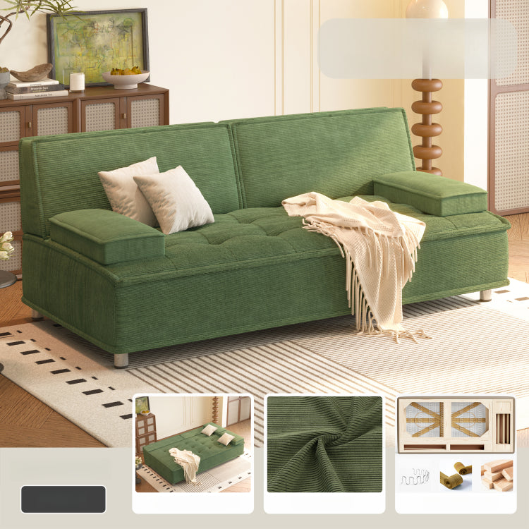 コーデュロイ ソファベッド 折りたたみ式 幅110?200cm｜ロータイプ 2WAY リビング用 おしゃれ モダン コンパクト 寝心地 yyjj-1168