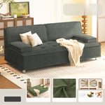 コーデュロイ ソファベッド 折りたたみ式 幅110?200cm｜ロータイプ 2WAY リビング用 おしゃれ モダン コンパクト 寝心地 yyjj-1168