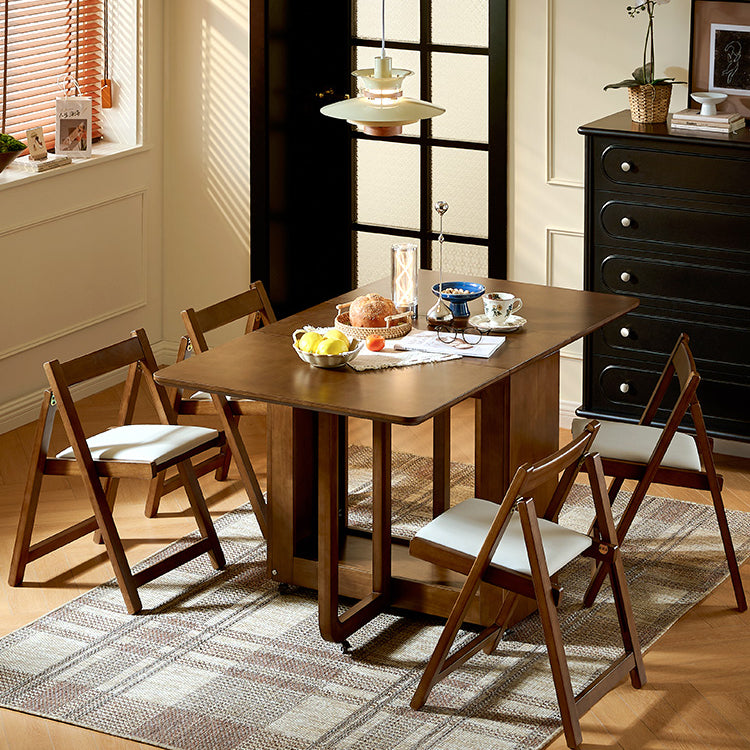 可動式 折りたたみダイニングテーブルセット 140cm 岩板／無垢材天板 収納付き 折りたたみチェア一体型 省スペース zzjjgcd-1139