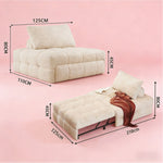 パフ風 折りたたみソファベッド 1人掛け リビング用 のびる伸縮タイプ くつろぎ系 コンパクトソファ fms-1844-01