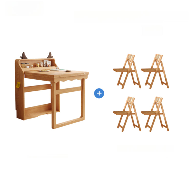 実木 折りたたみダイニングテーブル＆カウンター収納一体型｜折りたたみ椅子セット ナチュラル 北欧風 天板140cm hemw-1126