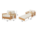 木製フレーム ソファベッド｜収納棚付き キャスター付き 省スペース対応 ナチュラルデザイン hemw-6300