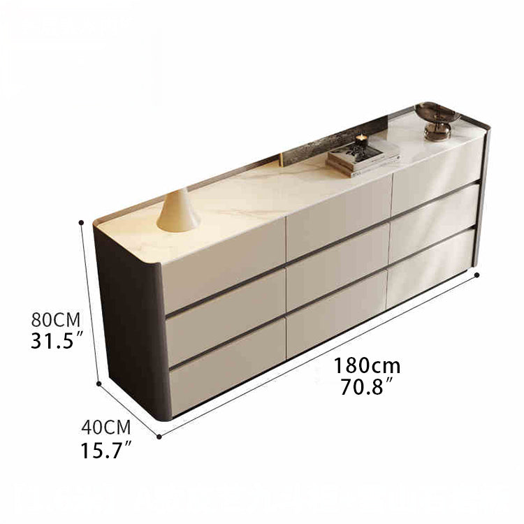 スタイリッシュな多層板キャビネット - セラミック＆合成皮革仕上げのモダン収納家具 fhx-4580