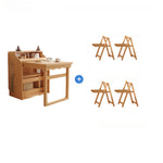 実木 折りたたみダイニングテーブル＆カウンター収納一体型｜折りたたみ椅子セット ナチュラル 北欧風 天板140cm hemw-1126