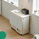 可動式 折りたたみダイニングテーブルセット 140cm 岩板／無垢材天板 収納付き 折りたたみチェア一体型 省スペース zzjjgcd-1139