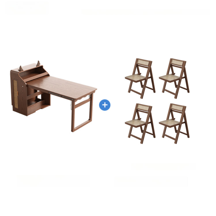 実木 折りたたみダイニングテーブル＆カウンター収納一体型｜折りたたみ椅子セット ナチュラル 北欧風 天板140cm hemw-1126