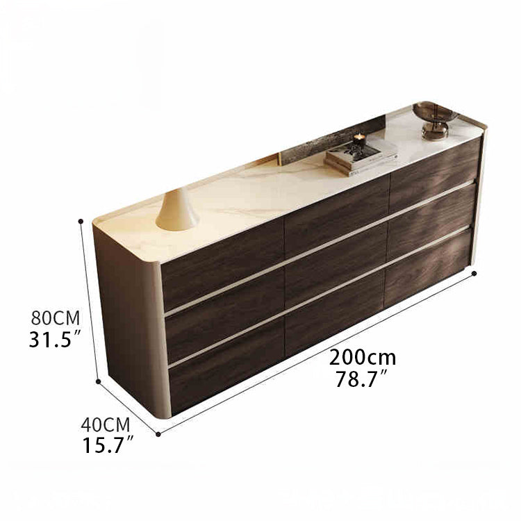 スタイリッシュな多層板キャビネット - セラミック＆合成皮革仕上げのモダン収納家具 fhx-4580
