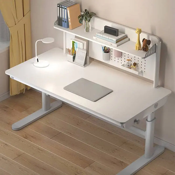 学習机 勉強デスク 子供用デスク 上棚付き 収納付き 高さ調整 昇降式 作業机 幅100 120 140cm かわいい学生デスク bdjj-dbz-table