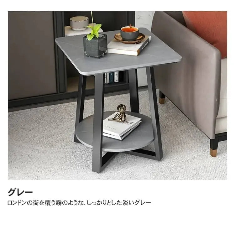 センターテーブル ホワイト グレー セラミック スチール cr-001-bj-table