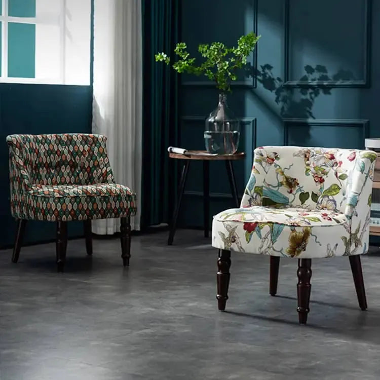 ソファー 花柄ーブルー 幾何柄 オーク材 パイン材 綿麻生地 dlo-008-sofa