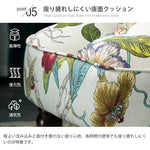 ソファー 花柄ーブルー 幾何柄 オーク材 パイン材 綿麻生地 dlo-008-sofa