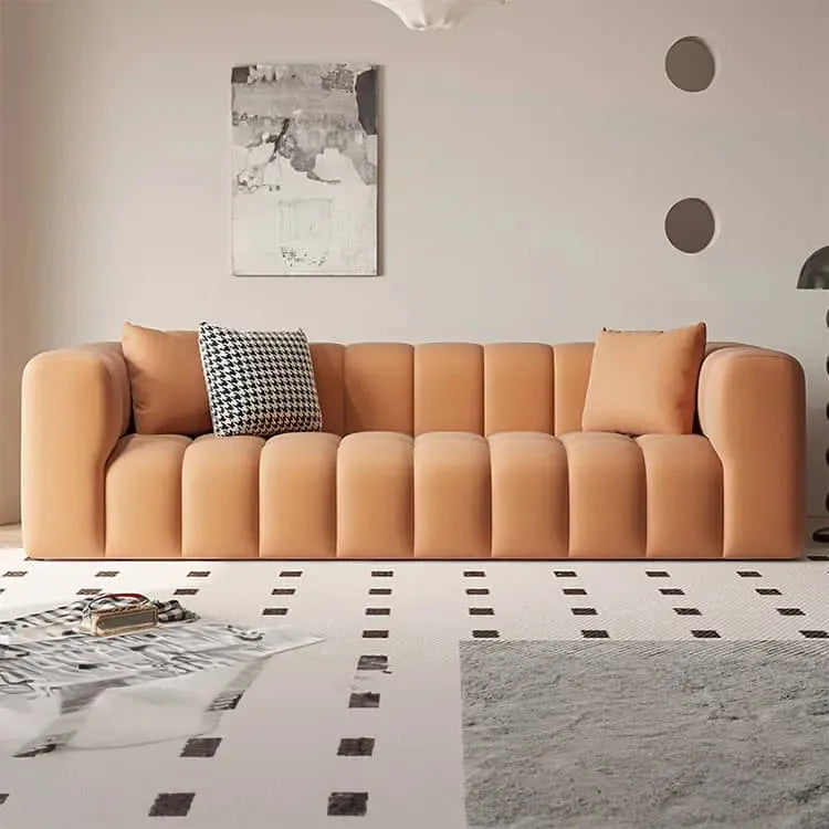 ソファー オレンジ グレー ベージュ エアレザー 天然木 dlo-023-sofa