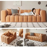 ソファー オレンジ グレー ベージュ エアレザー 天然木 dlo-023-sofa