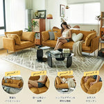 ソファー イエロー ベージュ グリーン グレー ブラウン ブラック コーデュロイ スチール シリコンフィル 天然木 dlo-025