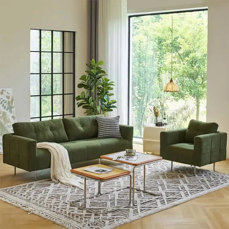 ソファー グリーン イエロー ベージュ ライトグレー ブラウン グレー コーデュロイ スチール シリコンフィル 天然木 dlo-031