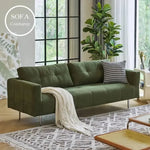 ソファー グリーン イエロー ベージュ ライトグレー ブラウン グレー コーデュロイ スチール シリコンフィル 天然木 dlo-031