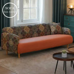 ソファー オレンジ ホワイト グレー グリーン 合成皮革 シリコンフィル 天然木 dlo-032