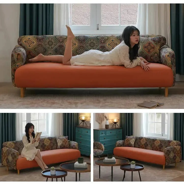 ソファー オレンジ ホワイト グレー グリーン 合成皮革 シリコンフィル 天然木 dlo-032