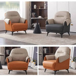 ソファー オレンジ＋ベージュ グレー＋ベージュ ブラック＋ベージュ ベージュ マイクロファイバーレザー シリコンフィル 天然木 dlo-035