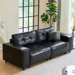 ソファー ブラック 合成皮革 シリコンフィル 天然木 dlo-055