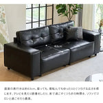 ソファー ブラック 合成皮革 シリコンフィル 天然木 dlo-055