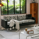 ソファー 花柄 幾何柄 合成皮革 スチール シリコンフィル 天然木 dlo-065