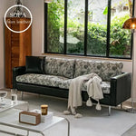 ソファー 花柄 幾何柄 合成皮革 スチール シリコンフィル 天然木 dlo-065