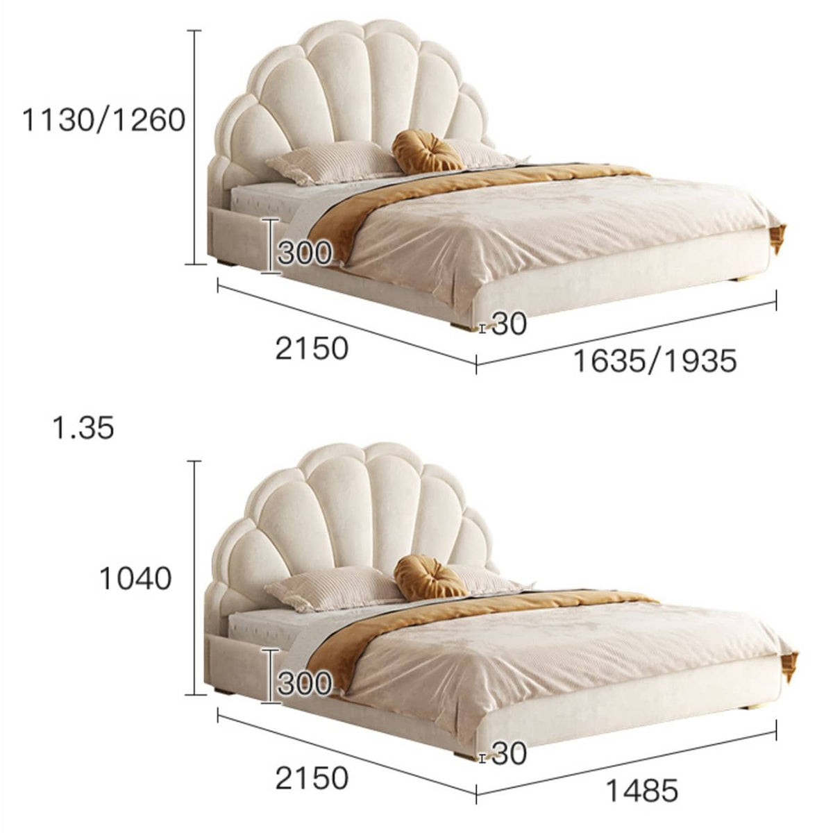 無垢材と多層板使用の高級ベッド—心地よい眠りを提供 fbby-1400