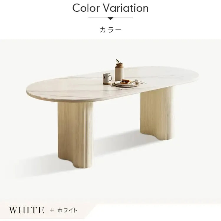 テーブル ホワイト セラミック 合成皮革 fcjp-001-table