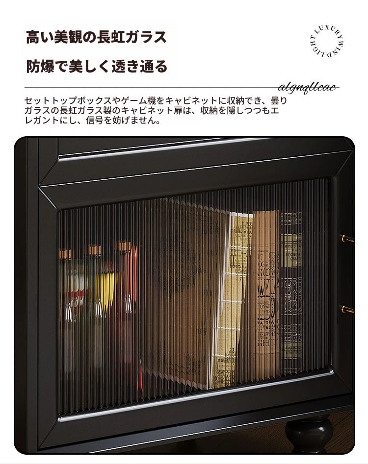 スタイリッシュ多層板キャビネット - こだわりのガラス扉付き収納家具、リビングや寝室に最適！ fcr-4820