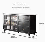 モダンな多層板キャビネット｜ガラス扉とセラミック天板付き｜収納力抜群のデザイン家具 fcr-4826