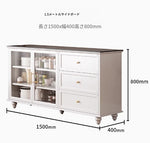 モダンな多層板キャビネット｜ガラス扉とセラミック天板付き｜収納力抜群のデザイン家具 fcr-4826