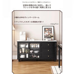 モダンな多層板キャビネット｜ガラス扉とセラミック天板付き｜収納力抜群のデザイン家具 fcr-4826