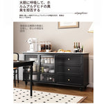 モダンな多層板キャビネット｜ガラス扉とセラミック天板付き｜収納力抜群のデザイン家具 fcr-4826
